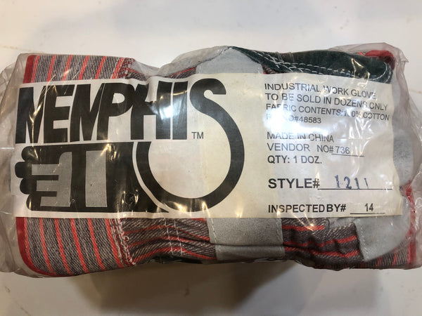 MCR Safety 1211 Double Leather Palm Gloves Split Shoulder Leather Black, white, red, gray