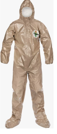 Lakeland C4T151T ChemMax 4 Plus Tan Coverall-Respirator Foot Hood