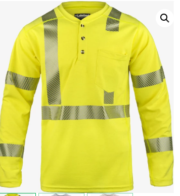 Reflective yellow Lakeland HSAT High Performance FR Long Sleeve Knit Henley