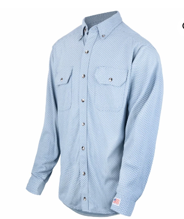 Blue Lakeland ISHATP High Performance FR Knit Button-Up Shirt