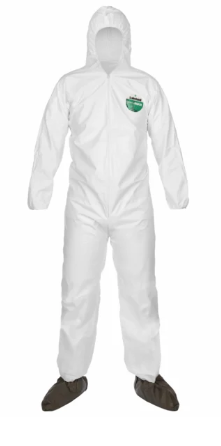 white Lakeland TG414 MicroMax Coverall – Hood/Boots