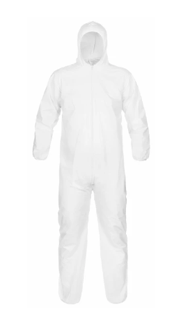 white Lakeland TG428 MicroMax Coverall – Hood, Elastic Wrist