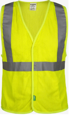 Reflective, yellow hi vis Lakeland V8AM0112VL Class 2 FR Modacrylic Mesh Hi-Vis Vest Hook & Loop