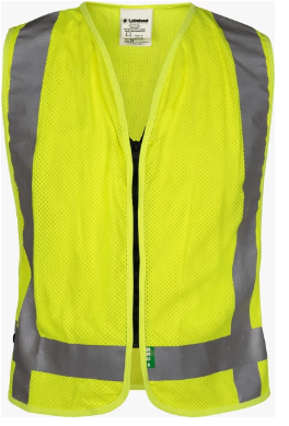 Lakeland V8AM0312ZL Class2 FR Modacrylic Mesh Hi-Vis Vest Zipper Front