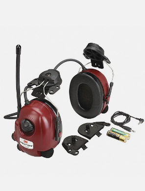 Red and black 3M Peltor Alert M2RX7P3E2-01 FM-Radio Level Dependent Headset Helmet Mount