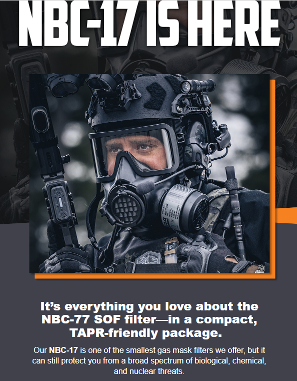 MIRA NBC-17-SOF Gas Mask Filter 40mm NATO Thread CBRN