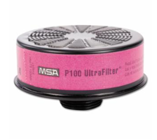 Pink and black MSA 10010421 P100 Ultra Filter Advantage Series Respirator Cartridge 