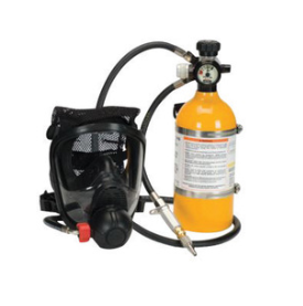 black and yellow MSA 10093988 PREMAIRE CADET 5 Minute Escape Respirator Aluminum Cylinder ADV 4000 