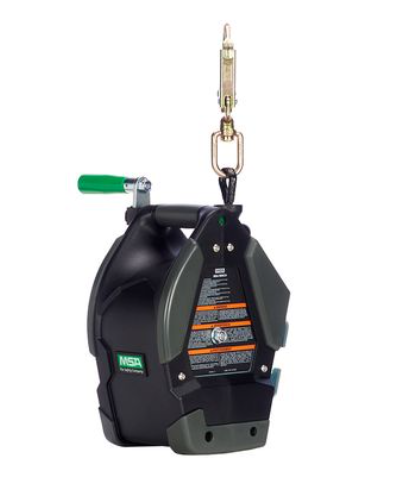 Black MSA 10153757 Winch Confined Space Personnel & Material Hoist 65 Ft Galvanized steel 
