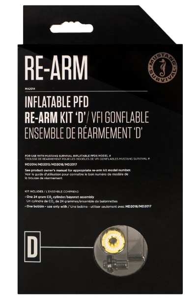 black and white Mustang Survival MA2014 Re-arm Kit D - 24g Auto/Manual