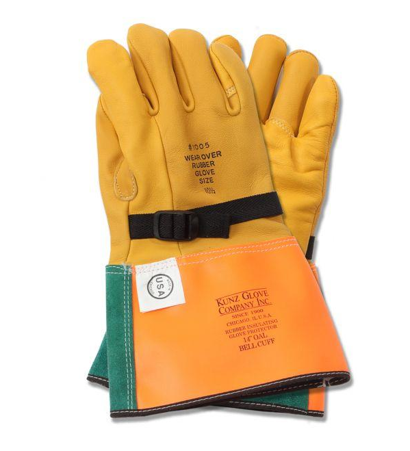 Kunz 1005-6  Goatskin High Voltage Leather Protector Gloves 15” 