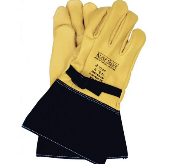 Kunz 1005-7FRBL Goatskin 16" High Voltage Leather Protector Gloves