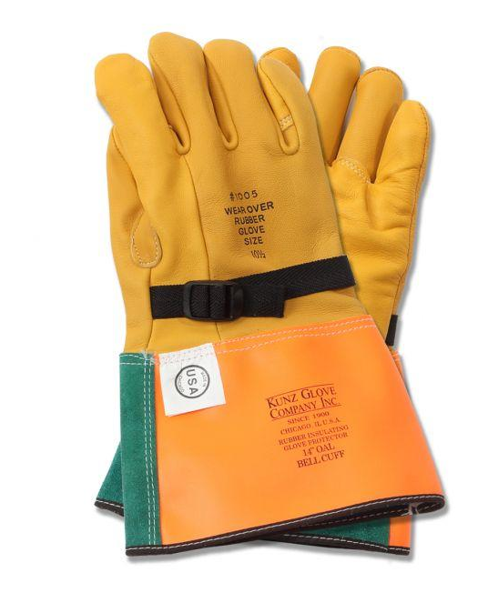 Kunz 1005-7  Goatskin High Voltage Leather Protector Gloves 16”