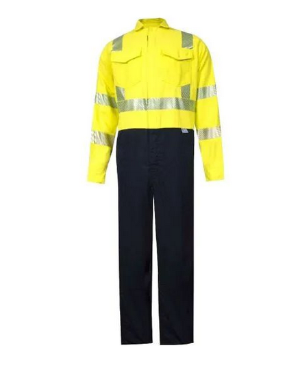 National Safety Apparel C88TVHC3 DRIFIRE FR HV Hybrid Coverall Class 3 yellow and black