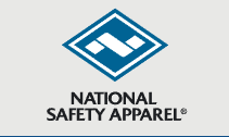 blue and white national safety apparel logo