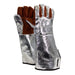 silver and red National Safety Apparel DJX17SPEC3 Aluminized Glove Extreme Heat on white background