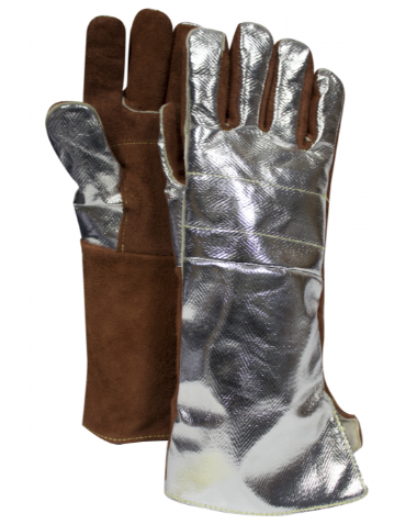 National Safety Apparel DJXG705165XL Extreme Heat Leather Glove w/Aluminized Back