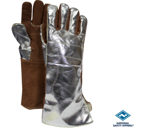 National Safety Apparel DJXG705185XL Extreme Heat 18.5 Inch Leather Glove w/Aluminized Back