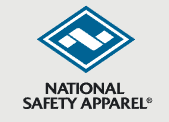 blue and black national safety apparel logo