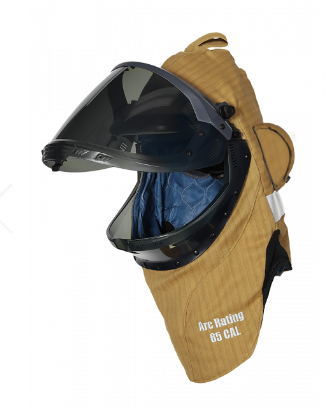 khaki and black Enespro National Safety Apparel EN653FKVKH01AL 65 Cal LF Hood w/Dual Fans