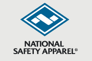 blue and white national safety apparel logo