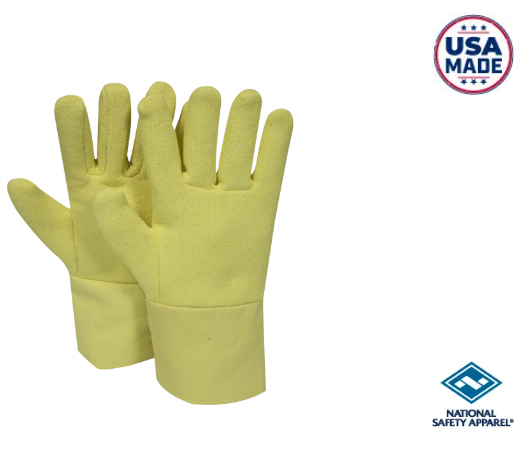 National Safety Apparel G44RTRF12 Reversed Kevlar Terry High Heat 12” Glove w/Twill Cuff