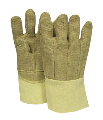 Pair of gold/tan National Safety Apparel NSAG51PCLW13714 on white background