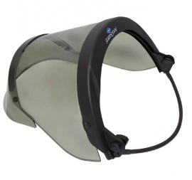 Black and smoke gray National Safety Apparel H12HTFB Enespro 12 cal Pureview Faceshield w/Universal Full Brim Adapter