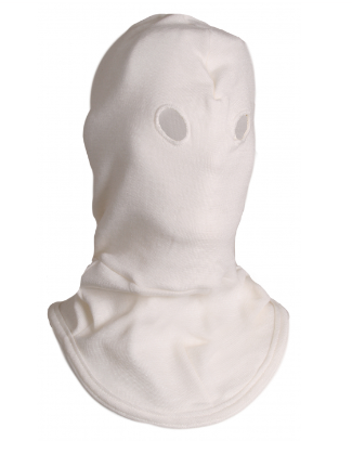 Off white National Safety Apparel H43NK NSA Nomex Small Eyehole FR Balaclava on white background