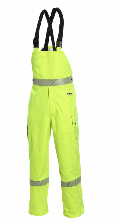 Drifire National Safety Apparel HYDROFLASHB Yellow Hi-Vis Rain Bib Class E