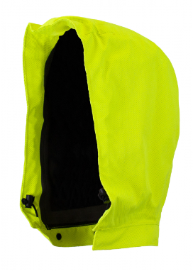 Yellow and black National Safety Apparel Drifire HYDROFLASHH-Y Hi-Vis FR Rain Hood 30 cal