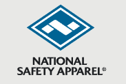National Safety Apparel blue and white logo