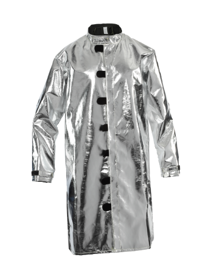 Silver National Safety Apparel NXJH5C Carbon Armour Silvers Aluminized 45 or 50 Inch Jacket