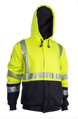 NSA  SWSLHE04 DRIFIRE FR HV Hybrid Lined Zip Front Hoodie Class 3 