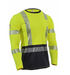 Yellow and black Drifire National Safety Apparel TEEY2LSHC301 Hi-Viz FR Long Sleeve Hybrid T-Shirt Class 3