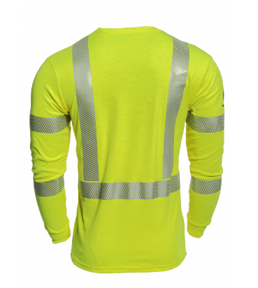 Drifire National Safety Apparel TEEY2LSPC3 Hi-Viz FR Dual Hazard Long Sleeve T-Shirt Class 3