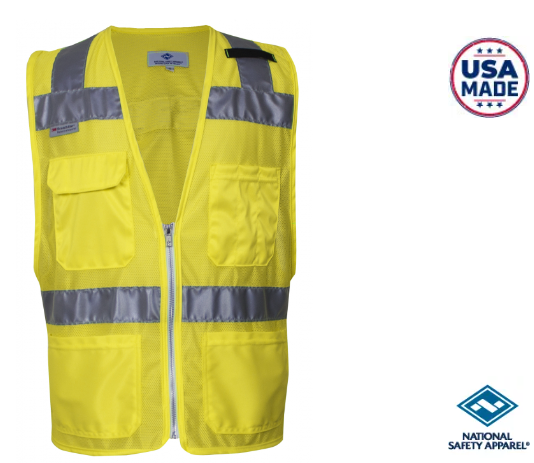 National Safety Apparel VNT8150 Hi-Vis Deluxe Mesh Safety Vest Class 2