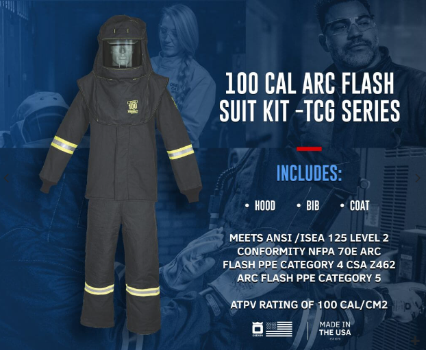 Oberon TCG6B 100 Cal TCG™ Arc Flash Suit (Hood, Coat, and Bib)