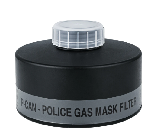 Black and gray MIRA Safety P-CAN Police Gas Mask Filter 