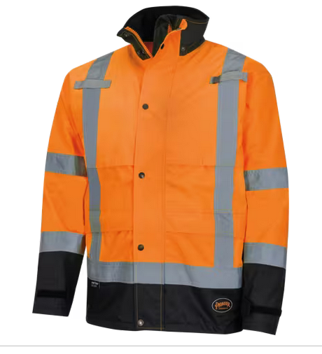Pioneer Surewerx V1200251U Hi-Vis 300D Ripstop Rain Jacket Orange 
