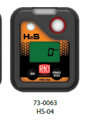 RKI Instruments 73-0063 HS-04, Hydrogen Sulfide (H2S) 0-200 ppm, batteries, alligator clip