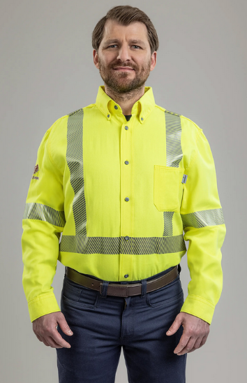 National Safety Apparel SHRTV3C3 Size 2X DRIFIRE® FR Hi-Vis Work Shirt Class 3