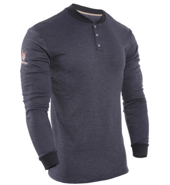 National Safety Apparel C541NNBBSLS DRIFIRE TECGEN FR Navy Henley