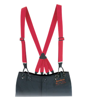 Steel Grip 4-Way Suspenders Red color