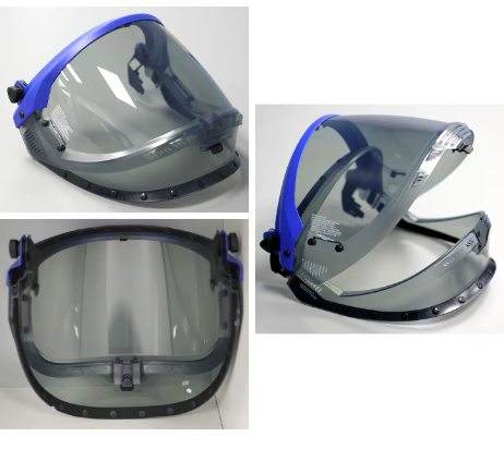 Gray, black, blue Chicago Protective Apparel WV-ARC-3P40V Clear Replacement Visor for Flip-Up Hoods