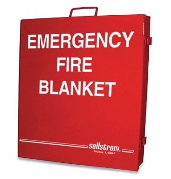 Sellstrom S97456 High Temp. Emergency Fire Blanket & Storage Cabinet 