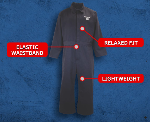 Oberon BSA-CBX7NB-R | 8 Cal BSA Flame Resistant Arc Flash Coveralls