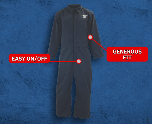 Oberon BSA-OB59NB-ES-R  12 Cal BSA  FR Arc Flash Coveralls W/Escape Strap