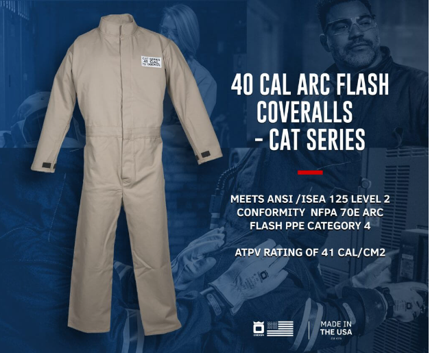 Oberon CAT4-CVL 40 Cal CAT Arc Flash Coveralls No Tax