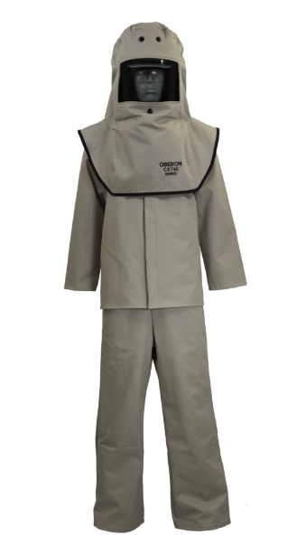 Oberon FRTC4B 40 Cal CAT Arc Flash Hood, Coat, and Bib Suit Set